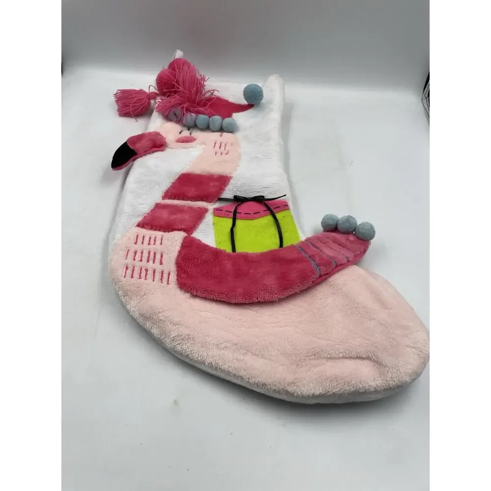 20-inch Holiday Home Flamingo Christmas Stocking NWT